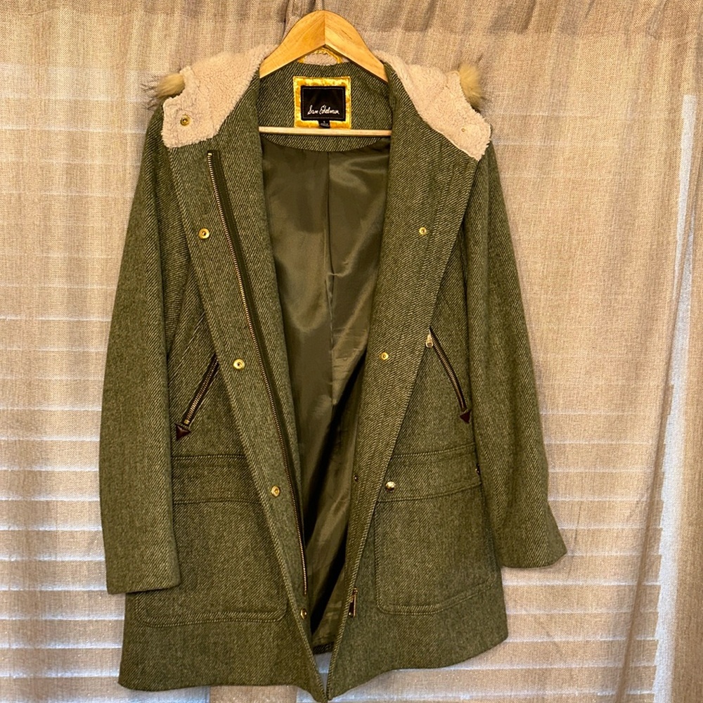 Sam Edelman Hooded Duffle Coat in Fern Green- Small